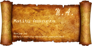 Matity Asszunta névjegykártya